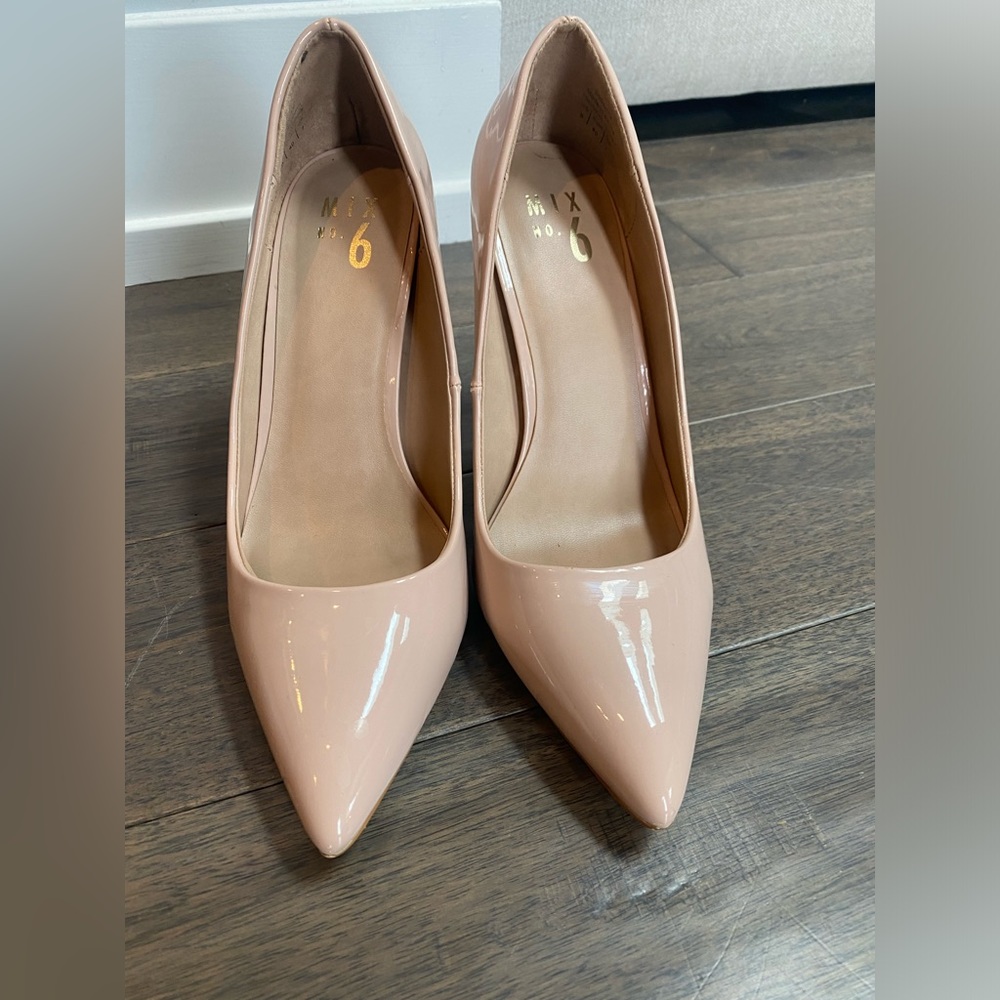 Beige high heels. Once worn.